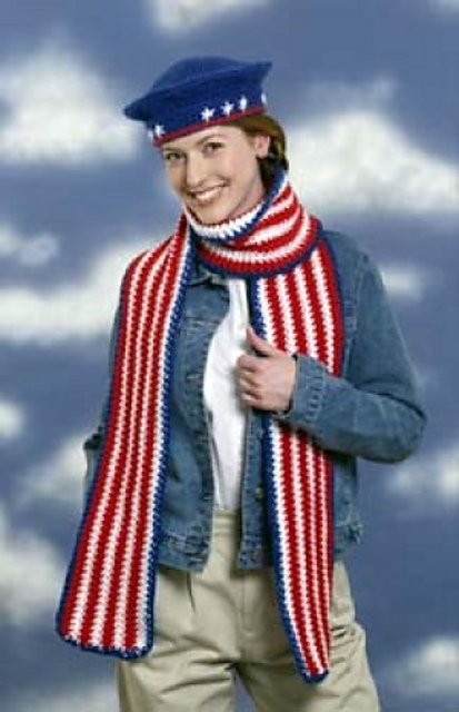 Stars & Stripes Beret & Scarf (Beret)