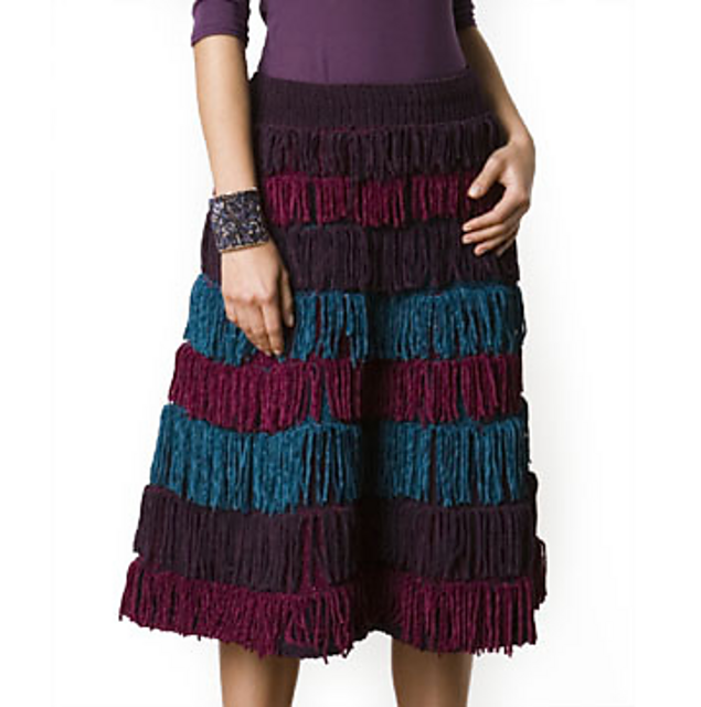 Ravelry Fringed Skirt pattern by Lion Brand Yarn