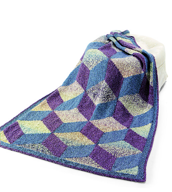 Tumbling Blocks Afghan #930 (3 colors)