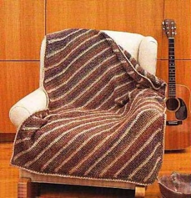 Diagonal-Striped Throw