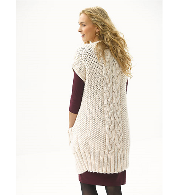 Cabled Topper with Pockets