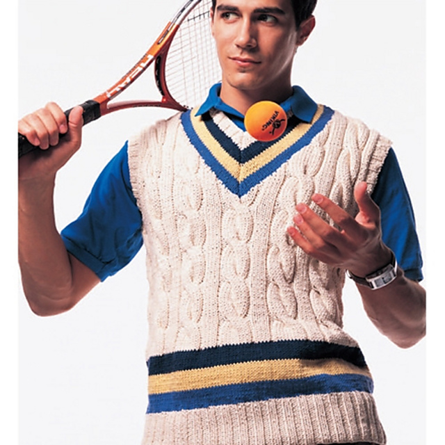 #35 Man's Cabled Vest