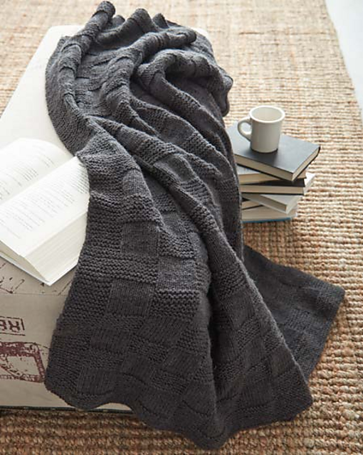 Basketweave Afghan (solid color)