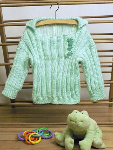 Soft Ribs in Green / Soft Ribbed Toddler Pullover