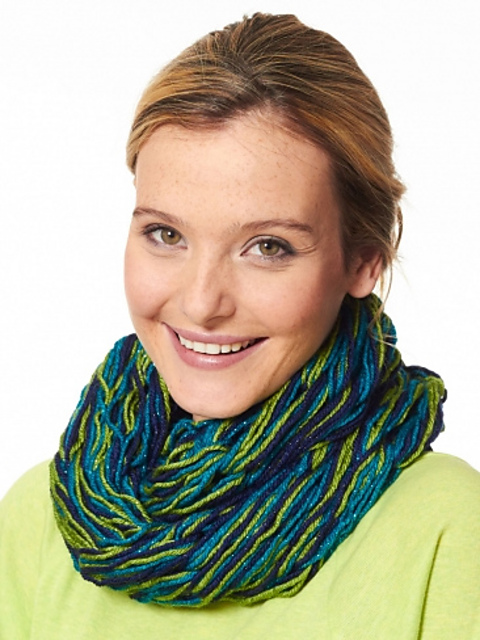 Arm Knit Cowl: Caron Simply Soft Party