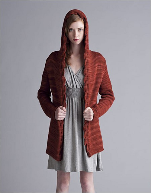 Cable Trimmed Jacket with Hood