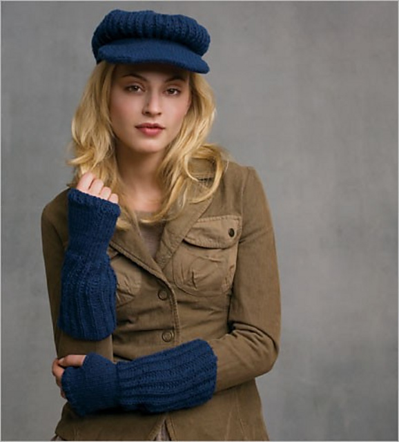 Moss Fingerless Gloves and Newsboy Cap: Cap