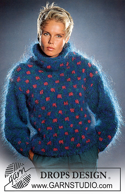 3-8 jumper in mohair with diamond pattern
