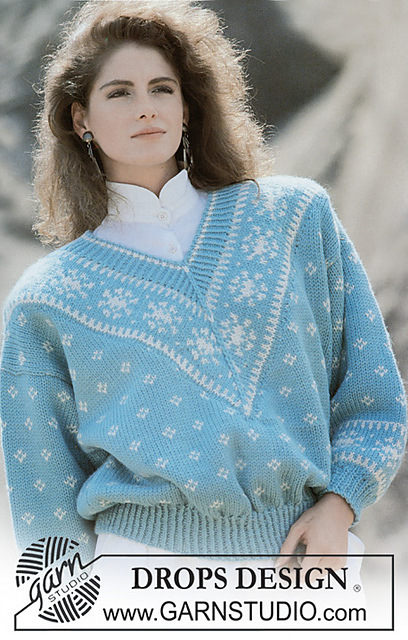 Ravelry: 12-1 Jumper with V-neck and ice crystal pattern pattern by ...