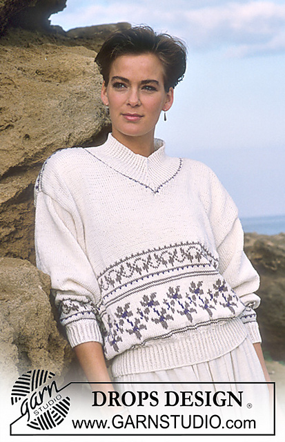 18-19 jumper with flower pattern borders in cotton