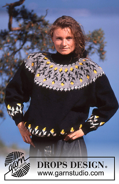 19-12 jumper with flower border round neckline
