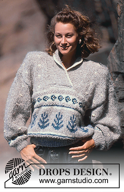 19-17 jumper with shawl collar and pattern