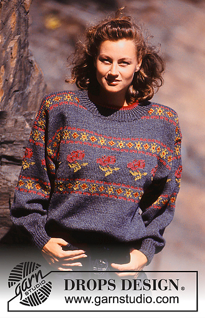 19-18 jumper with rose pattern borders
