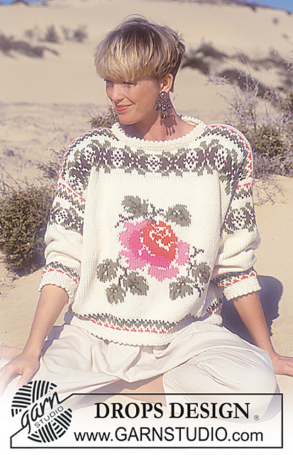 26-18 Jumper with rose and pattern borders