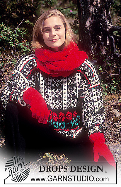 28-16 Jumper with star and rose pattern