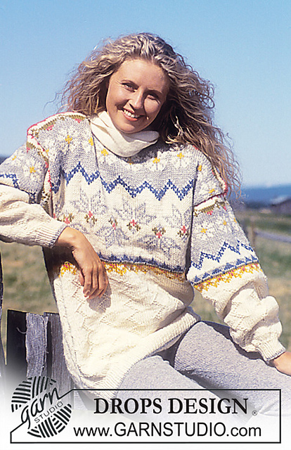 31-7 Textured sweater with star flower pattern