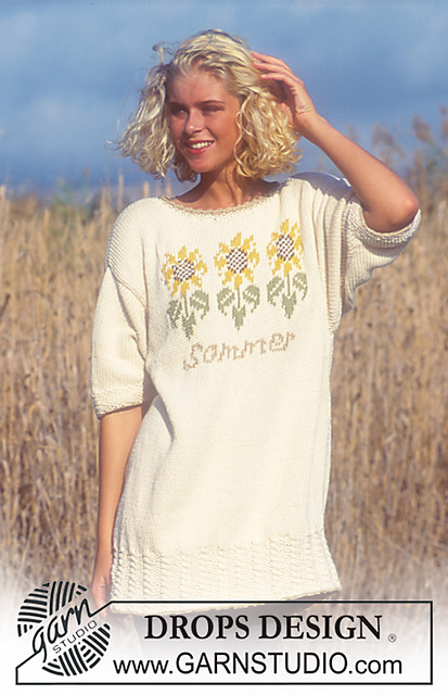 33-5 Sweater with sunflower pattern