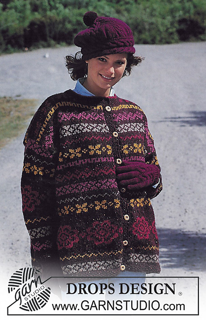 40-15 jacket with pattern borders. Hat and gloves.