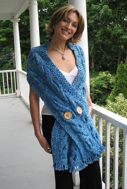 Patagonia Cabled Stole with Buttons
