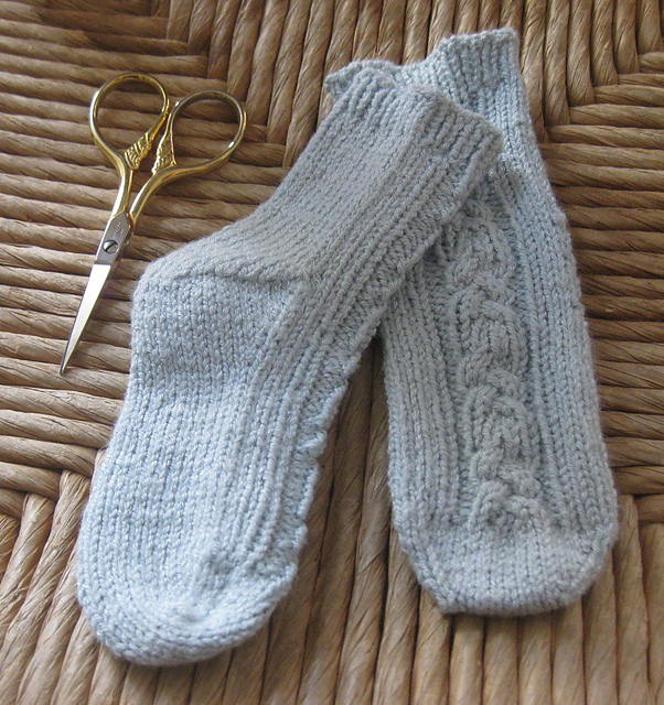 Braided Cable Baby Socks