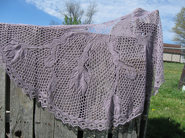 Fuchsia Flowers Shawl