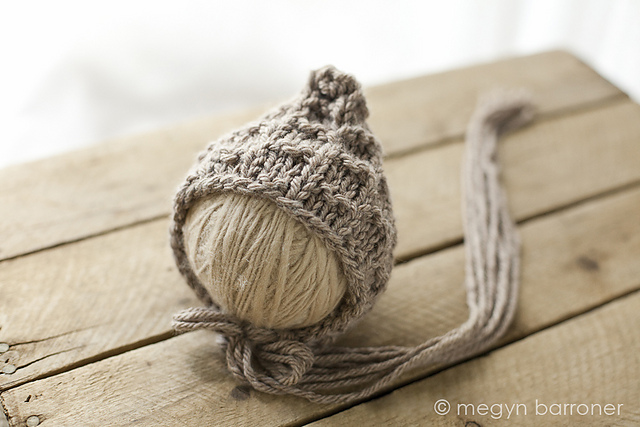 Basket Weave Newborn Bonnet