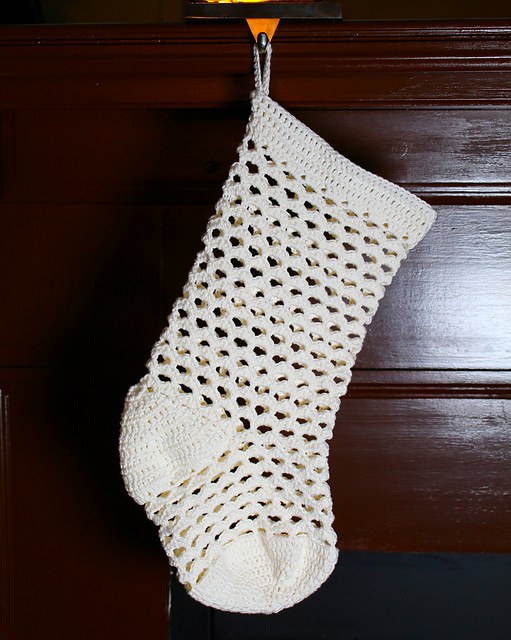Lacy Shells Christmas Stocking