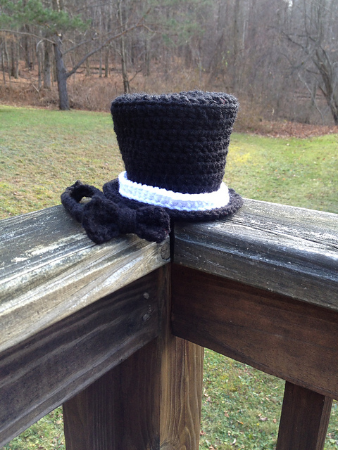 Black Top Hat & Bowtie