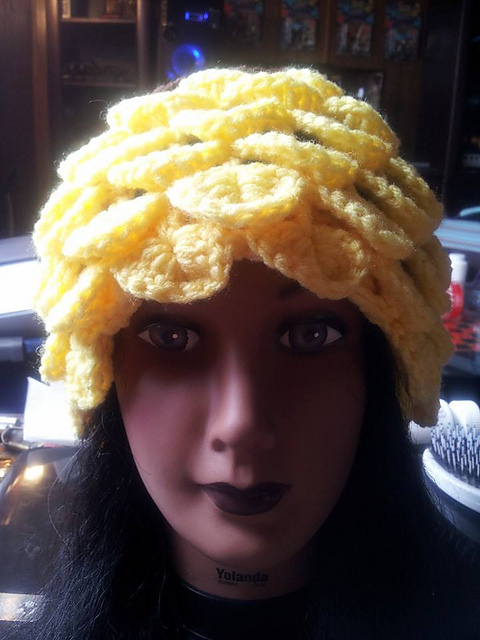 Sunflower Crocodile Stitch Hat