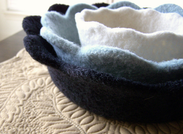 Felted Petal Bowls