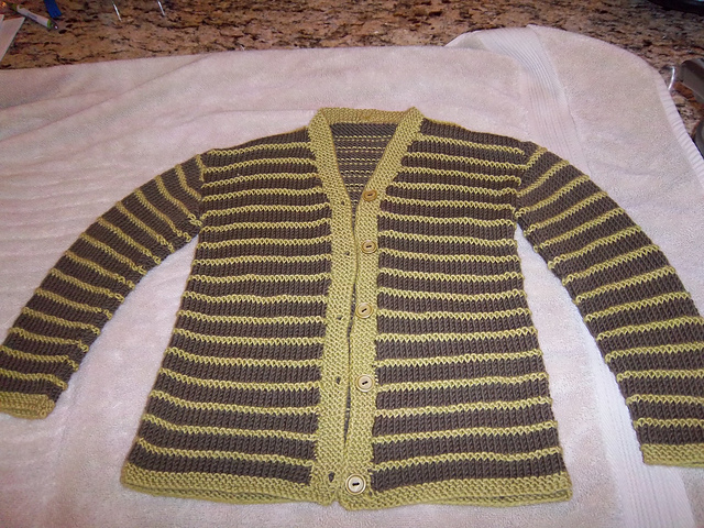 Little Cyril Stripey Cardie and Hat (Cardigan)