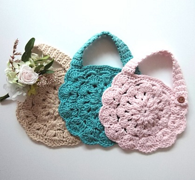 Crochet flower bib