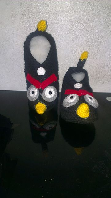 Black Angry Bird Slippers
