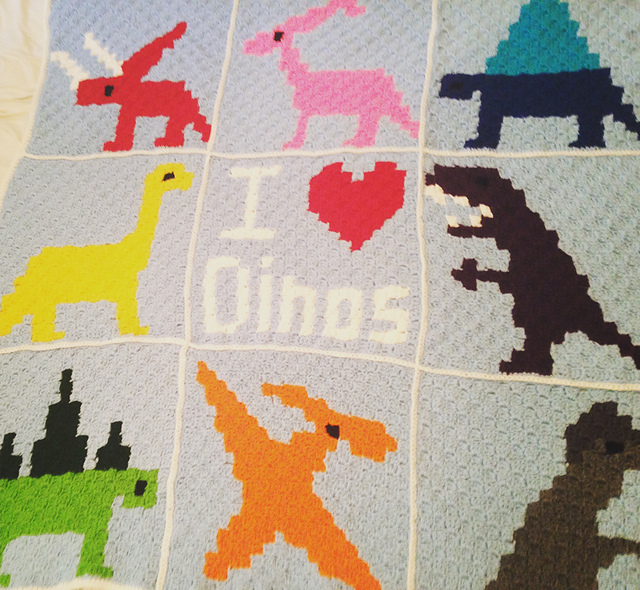Dinosaur Graphghan Blanket