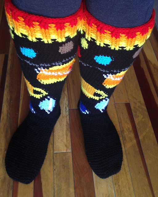 Solar System Slipper Socks