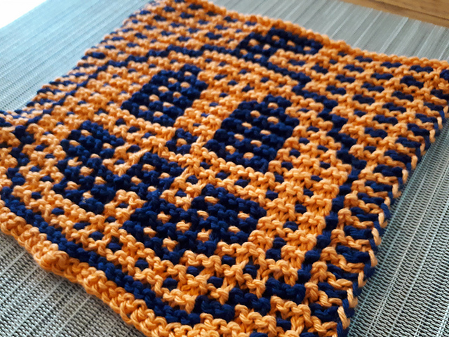Pumpkin Mosaic Dishcloth
