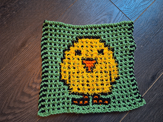 Little Bird Mosaic Dishcloth