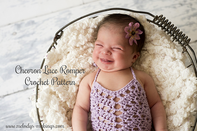 Chevron Lace Baby Romper