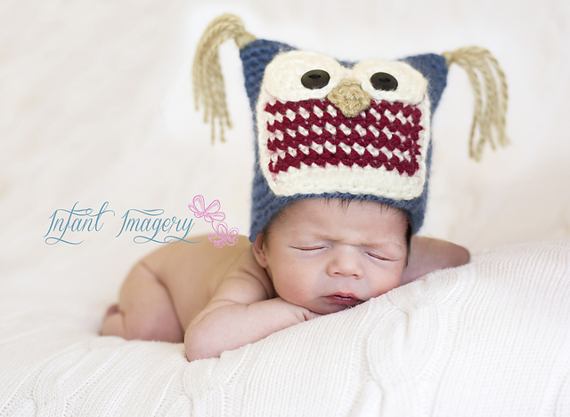 Baby Hoot Hat Crochet Version