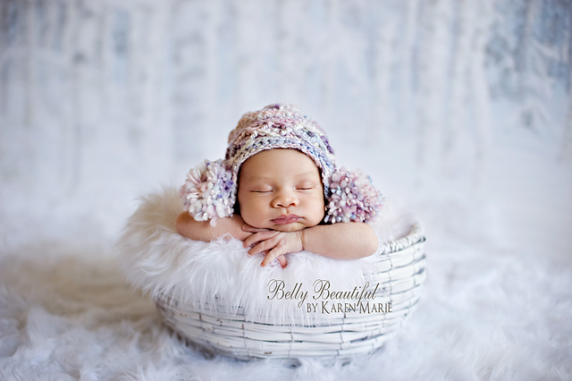 Double Puff Earflap Hat Knit