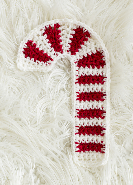 Candy Cane Hot Pad ~ Crochet Version