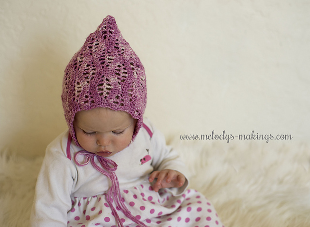 Lacy Leaf Bonnet ~ Crochet Version