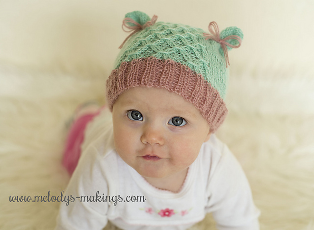 Smock Stitch Kitty Hat ~ Knit Version