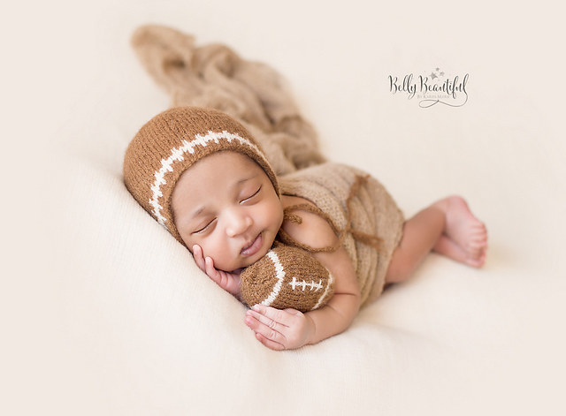 Football Bonnet and Stuffie Set ~ Knit Version