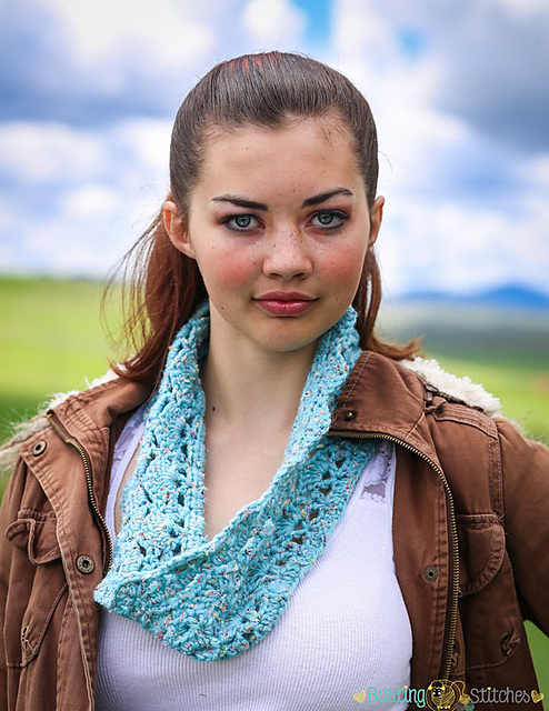 Blue Floral Print Cowl