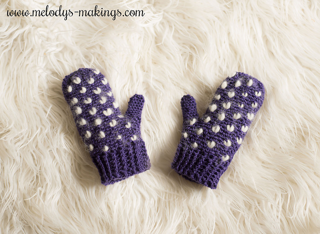 Netherlee Mittens ~ Crochet Version