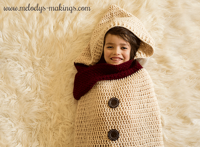 Snowman Hooded Blanket ~ Knit Version