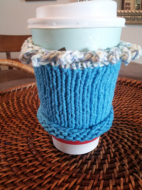 Picot edged cup cozy