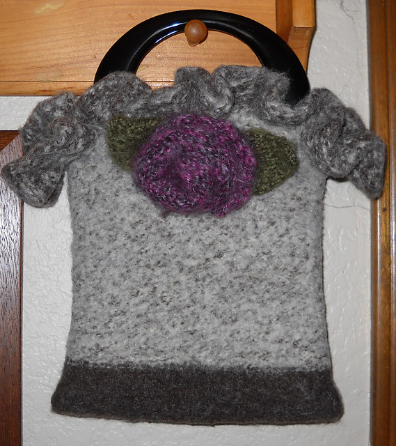 Ruffled Felted Purse