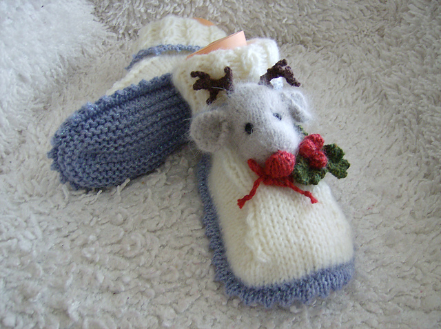 Rudolf Christmas Slipper Cosies
